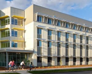 Modern commercial building in California constructed by Iron Mechanical, featuring energy-efficient design and sustainable architecture.